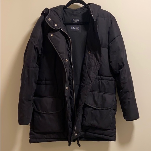 Abercrombie & Fitch Black Parka Coat - Picture 2 of 8